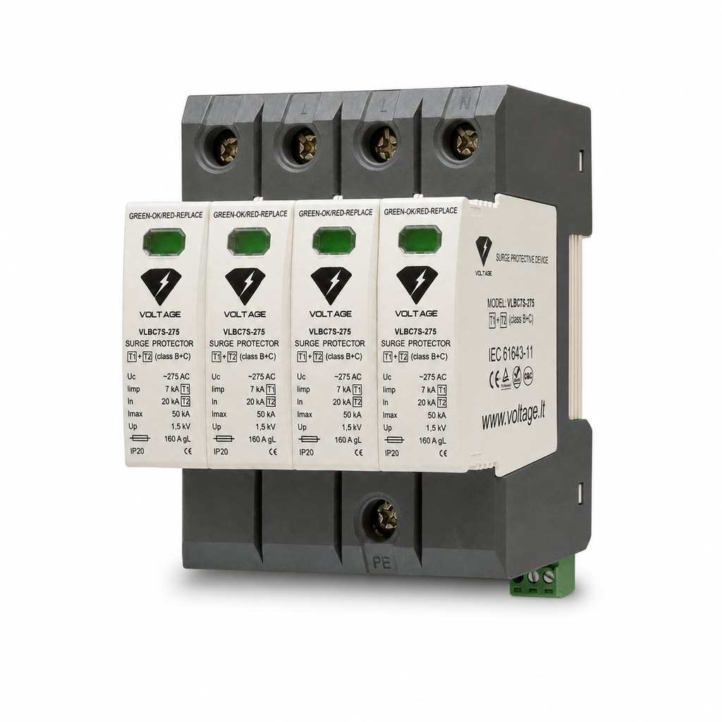VOLTAGE Surge arrester VLBC7S-275/4P B+C (with indication)