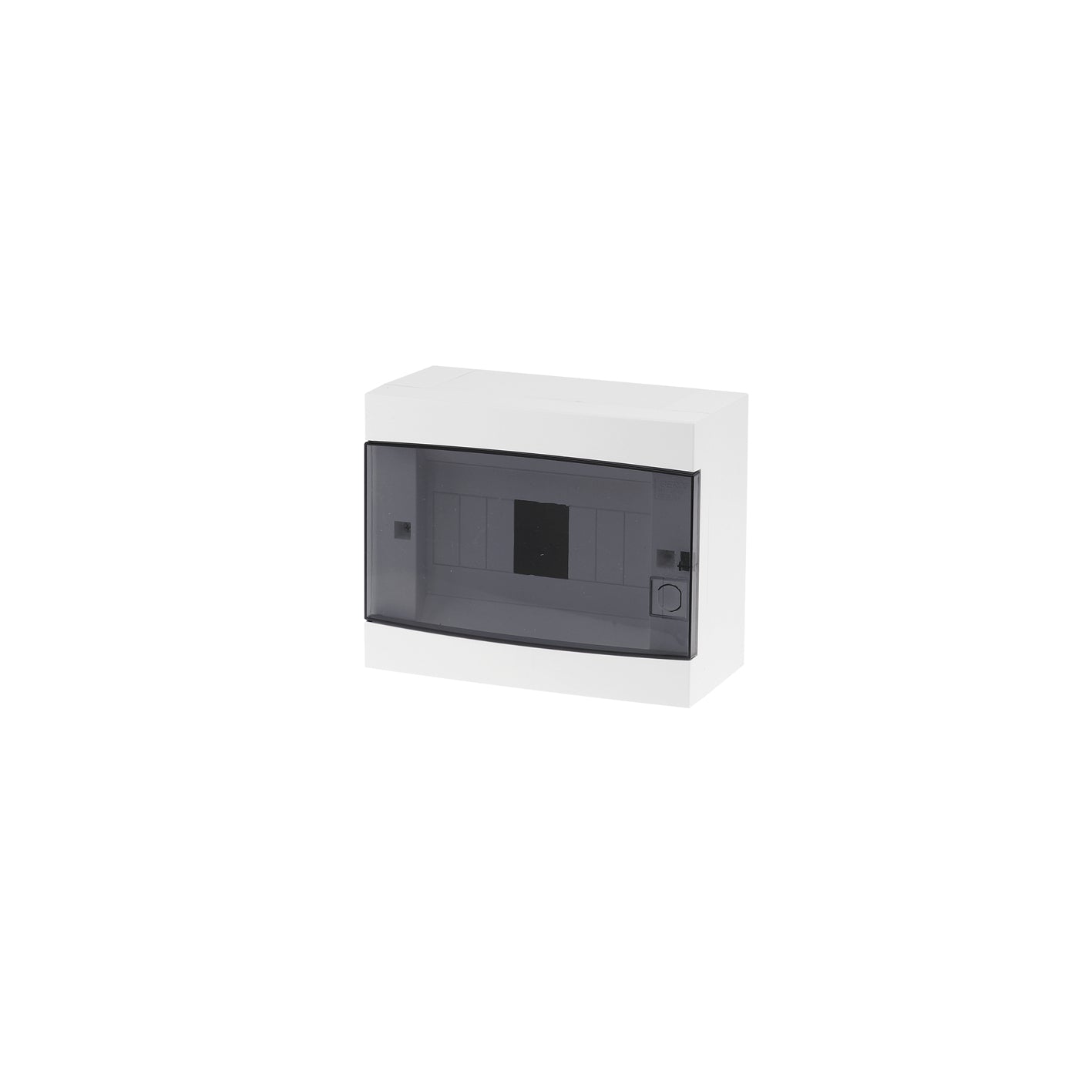 GEROS virštinkinis elektros skydelis, 8 mod., IP40, baltas, skaidrios / dūminės durys, GR20308