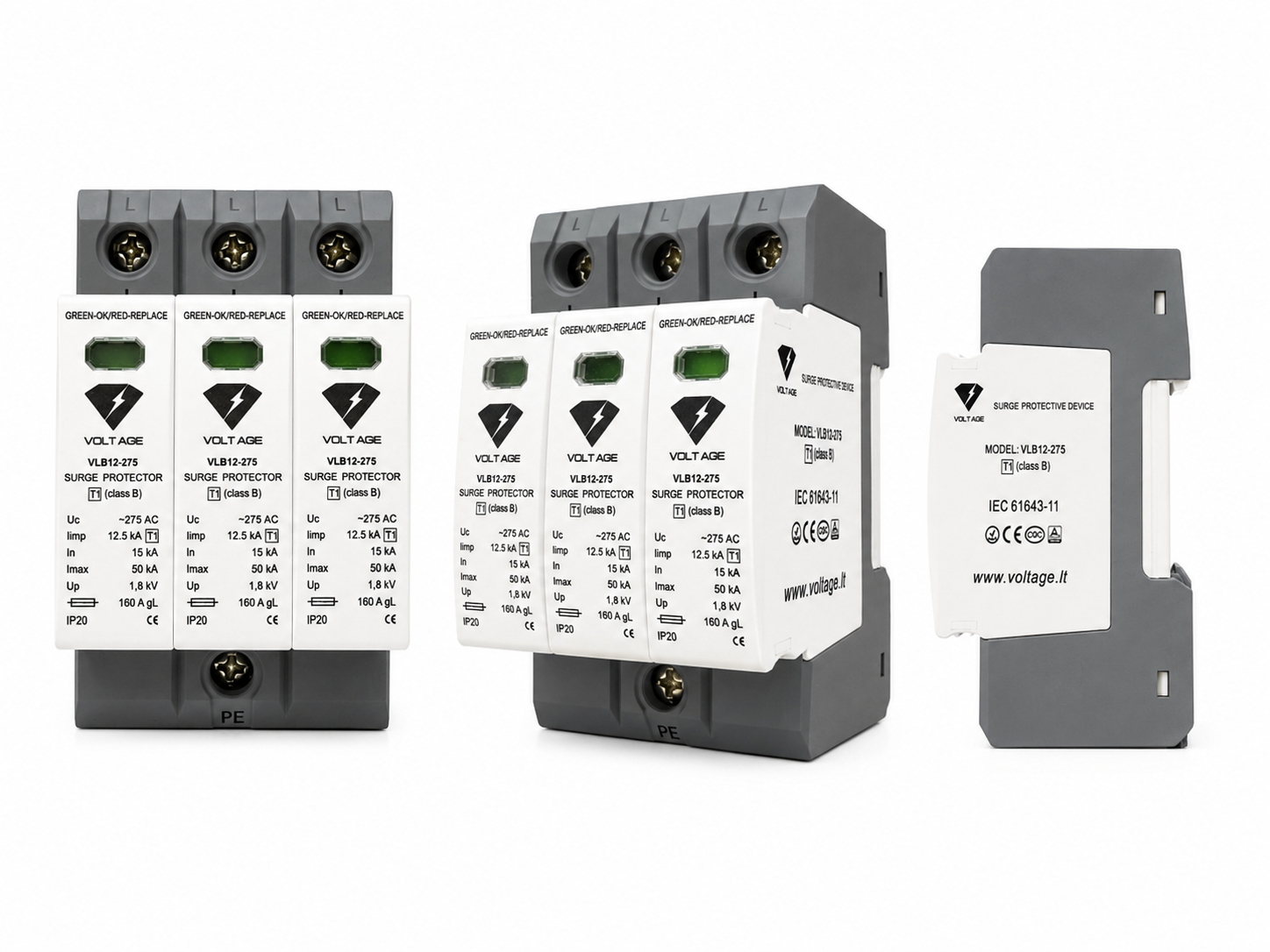 VOLTAGE Viršįtampių ribotuvas VLB12-275/3P B