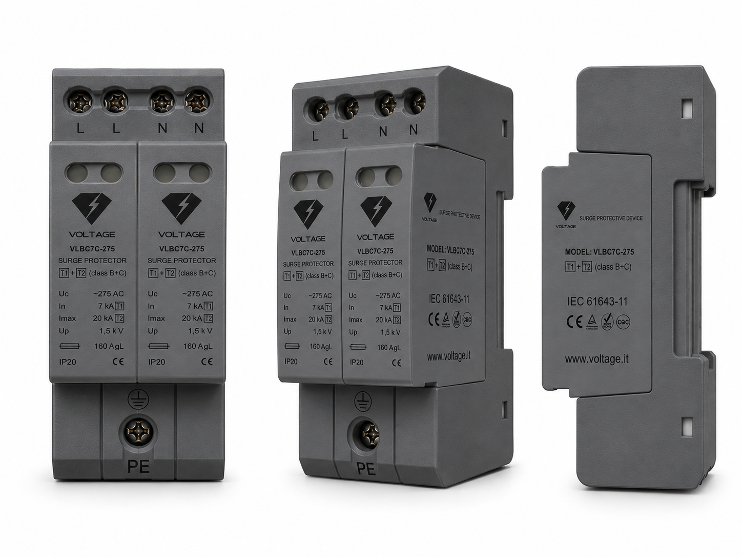 VOLTAGE viršįtampių ribotuvas VLBC7C-275/4P B+C kompaktinis